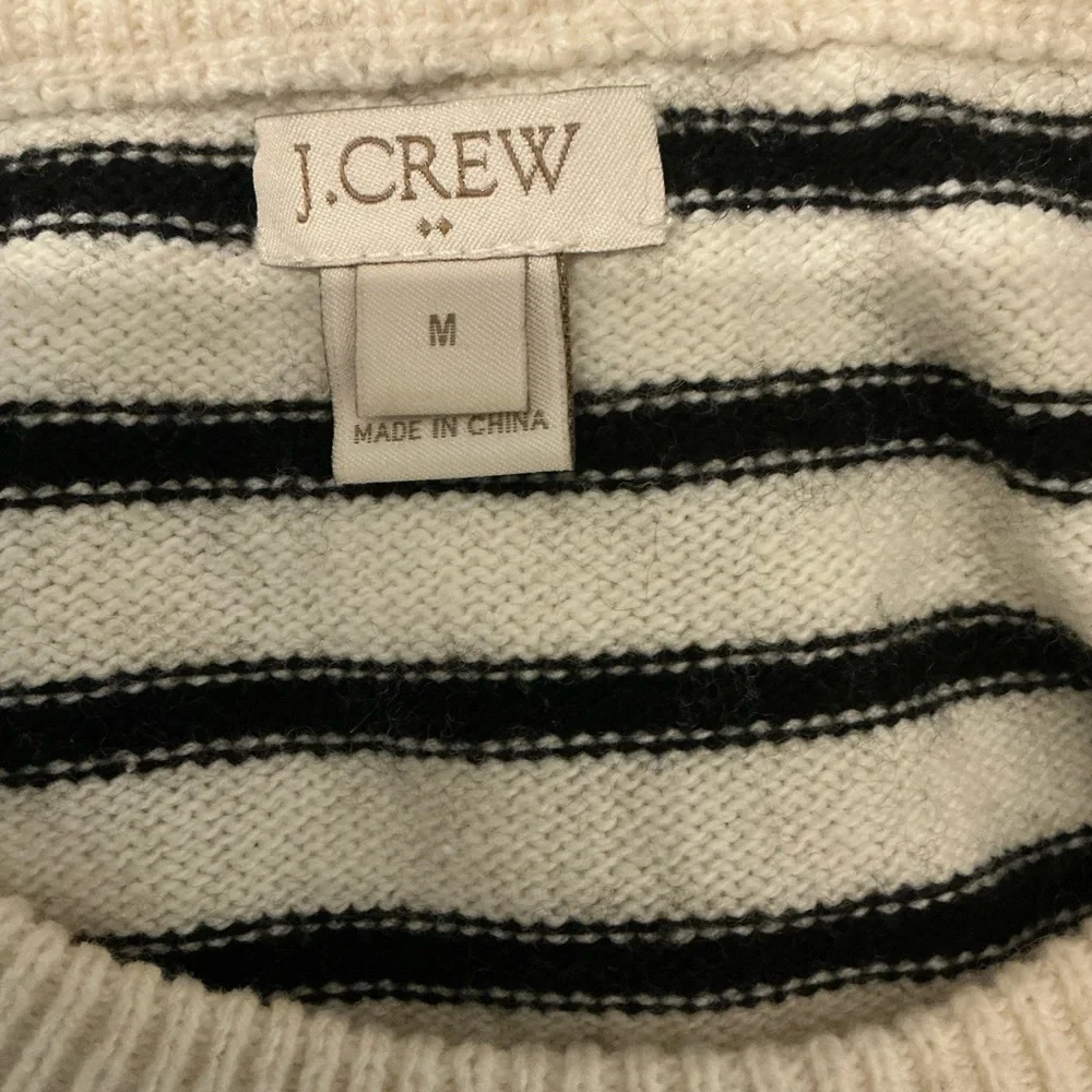 J. Crew Striped Black and White Women's Sweater Size Medium